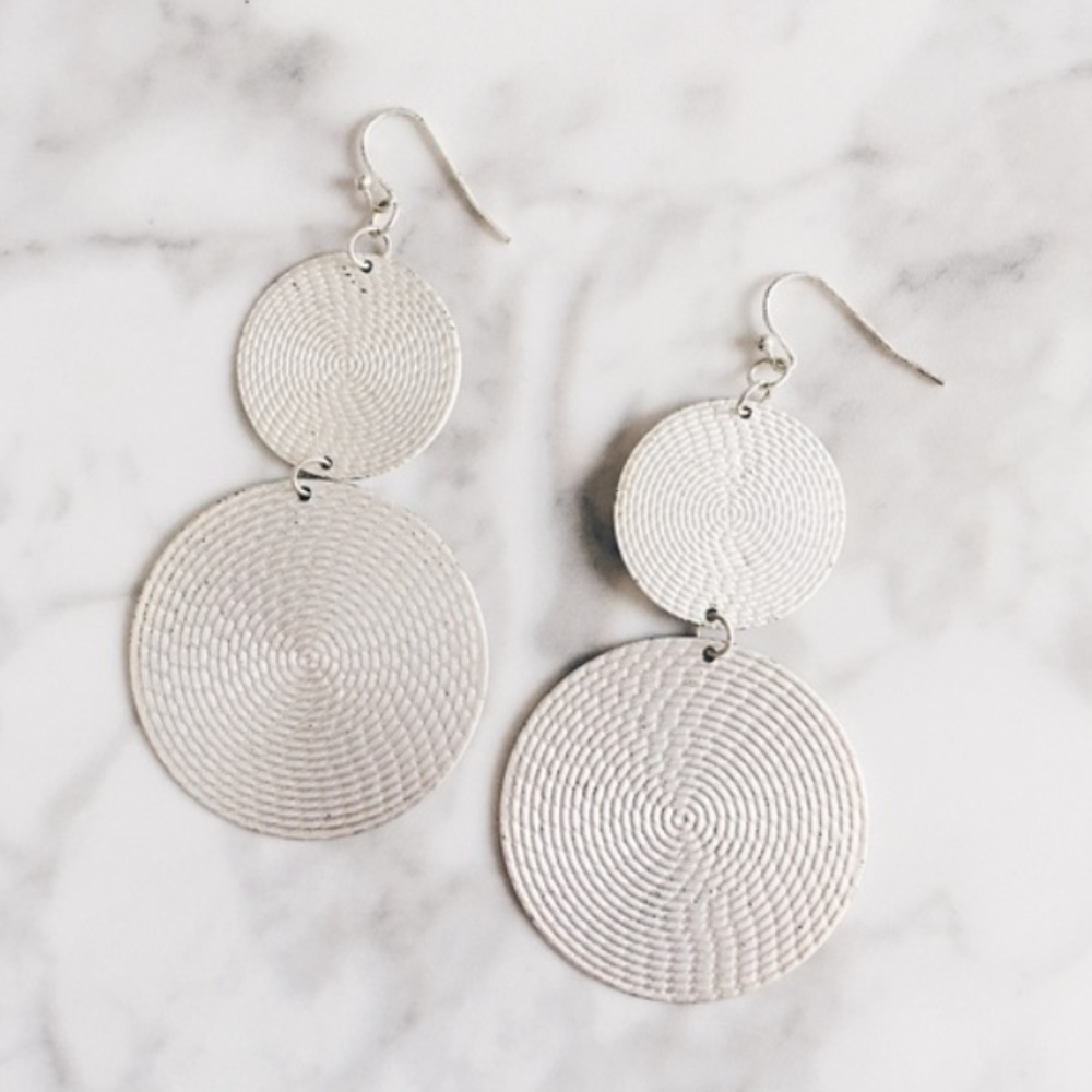 Anthropologie Silver Tin Earrings